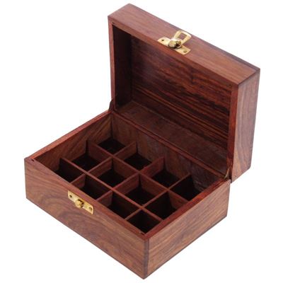 Essential Oil Box - Holds 12 Oils (Sheesham Wood)